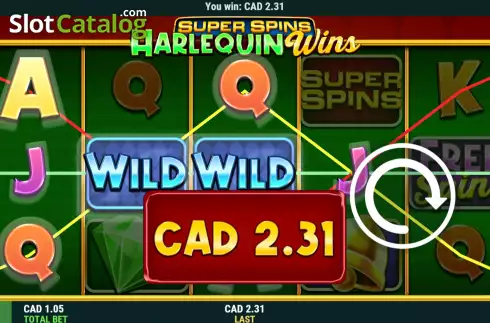 Οθόνη4. Super Spins Harlequin Wins Κουλοχέρης