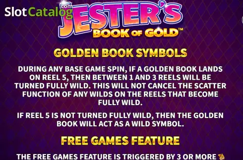 Οθόνη5. Jester's Book of Gold Κουλοχέρης