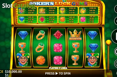 Οθόνη2. Joker's Luck Gems Κουλοχέρης