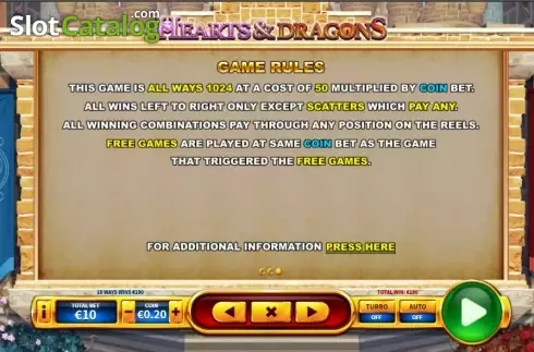 Οθόνη6. Hearts and Dragons Κουλοχέρης