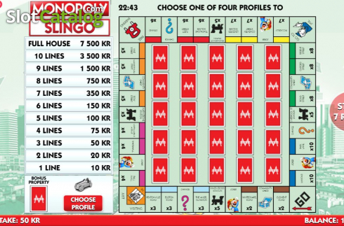 Οθόνη3. Slingo Monopoly Κουλοχέρης 