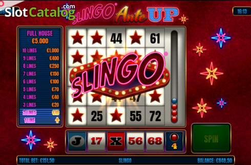 Οθόνη3. Slingo Ante Up Κουλοχέρης 