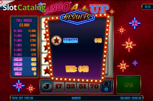 Οθόνη4. Slingo Ante Up Κουλοχέρης 