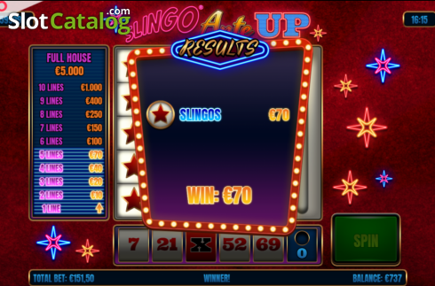 Οθόνη5. Slingo Ante Up Κουλοχέρης 