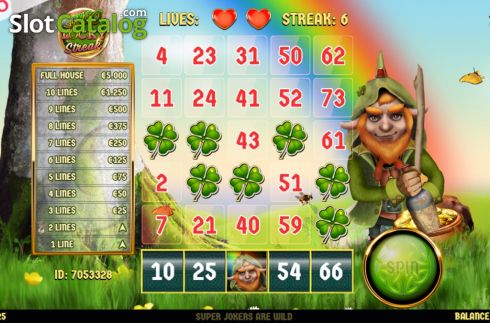 Οθόνη6. Slingo Lucky Streak Κουλοχέρης