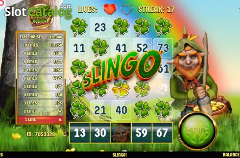 Οθόνη5. Slingo Lucky Streak Κουλοχέρης