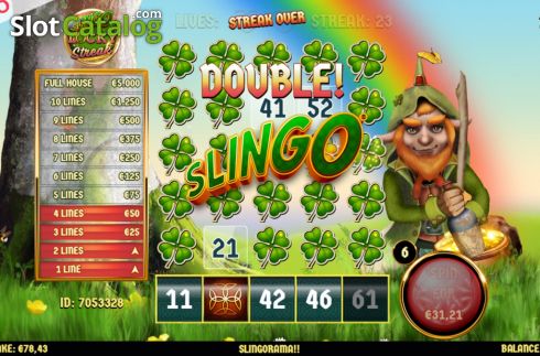 Οθόνη8. Slingo Lucky Streak Κουλοχέρης