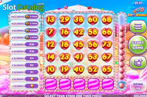 Οθόνη3. Slingo Sweet Bonanza Κουλοχέρης
