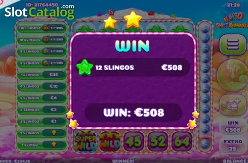 Οθόνη9. Slingo Sweet Bonanza Κουλοχέρης