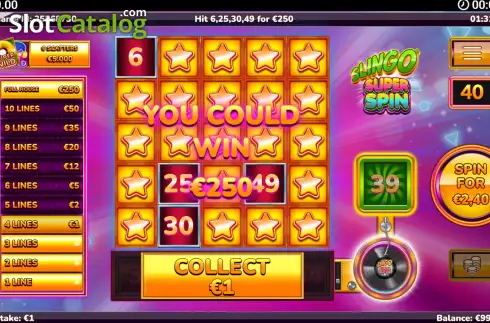 Οθόνη6. Slingo Super Spin Κουλοχέρης 