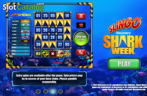 Οθόνη2. Slingo Shark Week Κουλοχέρης