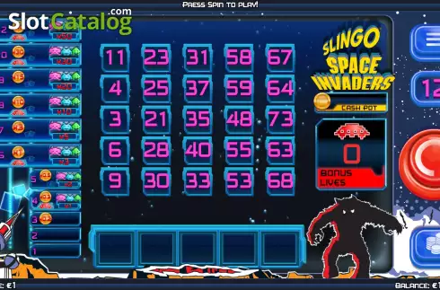 Οθόνη3. Slingo Space Invaders Κουλοχέρης