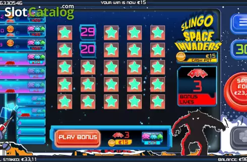 Οθόνη7. Slingo Space Invaders Κουλοχέρης
