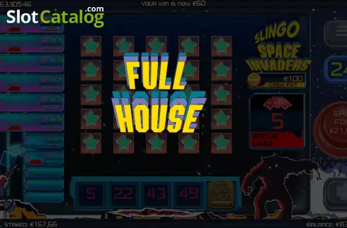 Οθόνη9. Slingo Space Invaders Κουλοχέρης