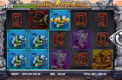 Οθόνη4. Flaming Super Smash Κουλοχέρης 
