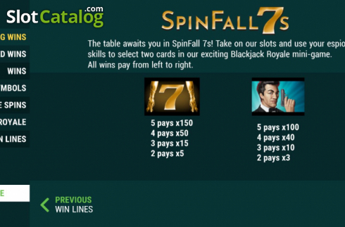 Οθόνη7. Spin Fall 7s Κουλοχέρης 