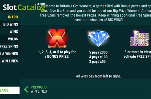 Οθόνη6. Britains Got Winners Κουλοχέρης 