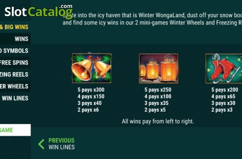 Οθόνη7. Winter Wongaland (Slot Factory) Κουλοχέρης