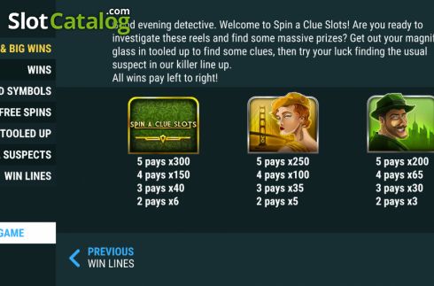 Οθόνη9. Spin a Clue Slots Κουλοχέρης 