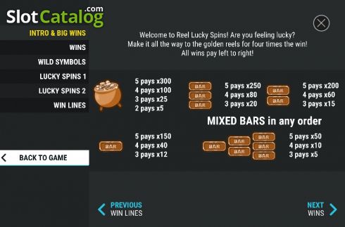 Οθόνη7. Reel Lucky Spins Κουλοχέρης 