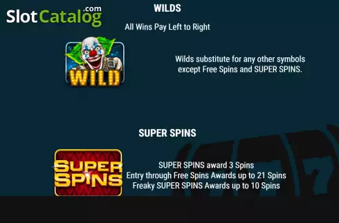 Οθόνη5. Super Spins Freakshow Κουλοχέρης