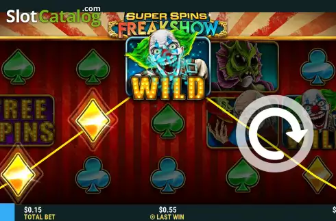 Οθόνη3. Super Spins Freakshow Κουλοχέρης