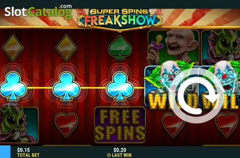 Οθόνη4. Super Spins Freakshow Κουλοχέρης