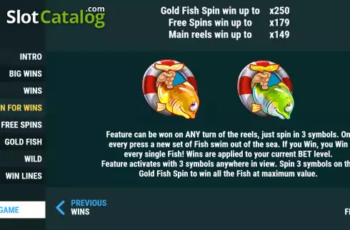 Οθόνη8. Fishin' For Wins Κουλοχέρης