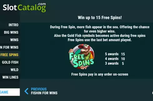 Οθόνη9. Fishin' For Wins Κουλοχέρης