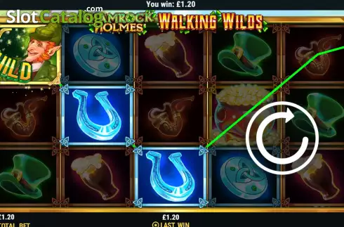 Οθόνη3. Shamrock Holmes Walking Wilds Κουλοχέρης