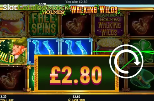 Οθόνη4. Shamrock Holmes Walking Wilds Κουλοχέρης