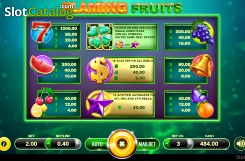 Οθόνη5. Flaming Fruits (SlotVision) Κουλοχέρης 