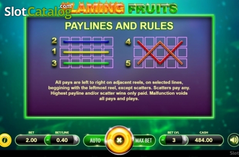 Οθόνη6. Flaming Fruits (SlotVision) Κουλοχέρης 