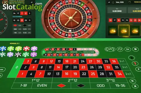 Οθόνη2. Virtual Burning Roulette Κουλοχέρης