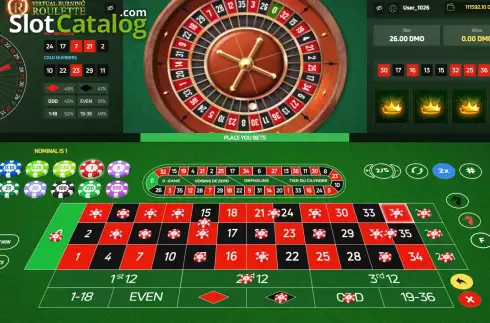 Οθόνη3. Virtual Burning Roulette Κουλοχέρης