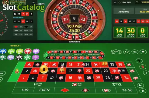 Οθόνη4. Virtual Burning Roulette Κουλοχέρης