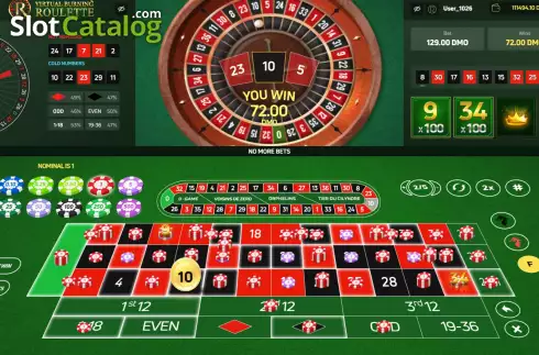 Οθόνη5. Virtual Burning Roulette Κουλοχέρης