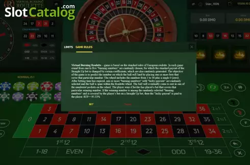 Οθόνη6. Virtual Burning Roulette Κουλοχέρης