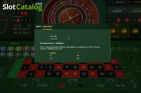 Οθόνη8. Virtual Burning Roulette Κουλοχέρης