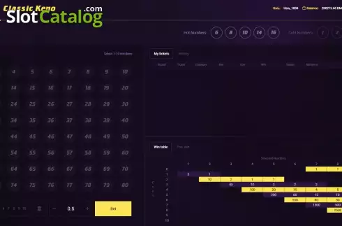 Οθόνη2. Classic Keno (Smartsoft Gaming) Κουλοχέρης