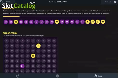 Οθόνη5. Classic Keno (Smartsoft Gaming) Κουλοχέρης
