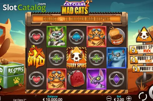Οθόνη3. Cat Clans 2 - Mad Cats Κουλοχέρης