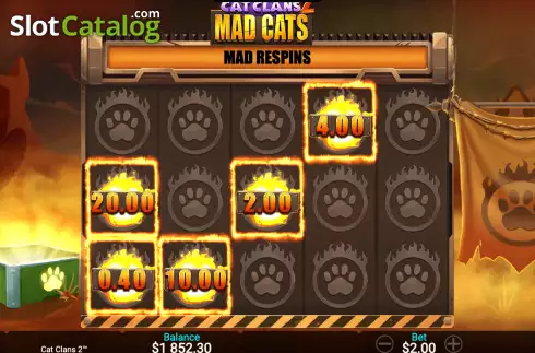 Οθόνη6. Cat Clans 2 - Mad Cats Κουλοχέρης