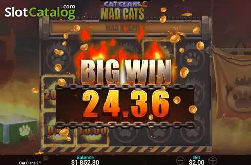 Οθόνη7. Cat Clans 2 - Mad Cats Κουλοχέρης