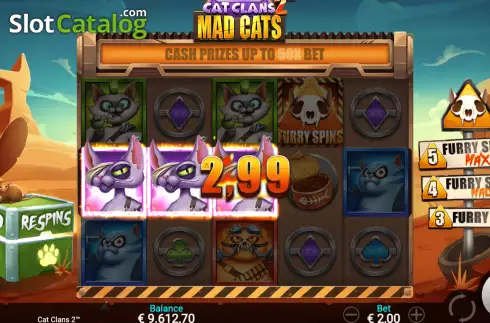 Οθόνη4. Cat Clans 2 - Mad Cats Κουλοχέρης