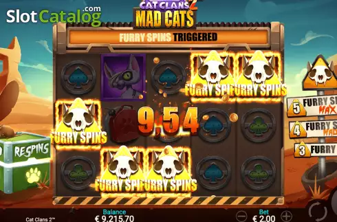 Οθόνη9. Cat Clans 2 - Mad Cats Κουλοχέρης