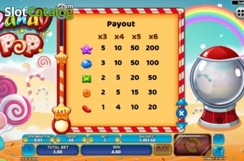 Οθόνη5. Candy Pop (Spadegaming) Κουλοχέρης 