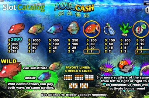 Οθόνη4. Aqua Cash (Spadegaming) Κουλοχέρης