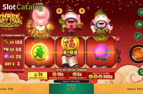 Οθόνη5. Three Lucky Stars Κουλοχέρης