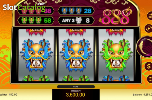 Οθόνη5. 888 Dragons (Spadegaming) Κουλοχέρης 